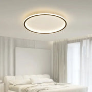 Modern white and black decorbites dimmable led ceiling light with sleek diffuser and warm ambient glow for living room decor