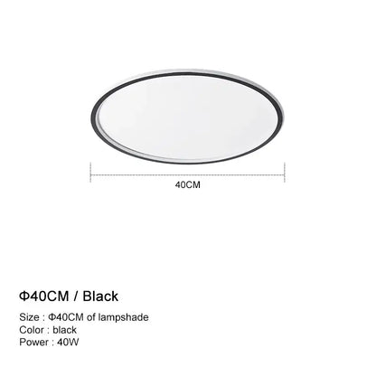 Modern white and black decorbites dimmable led ceiling light with black oval lampshade and 40cm diameter for living room decor