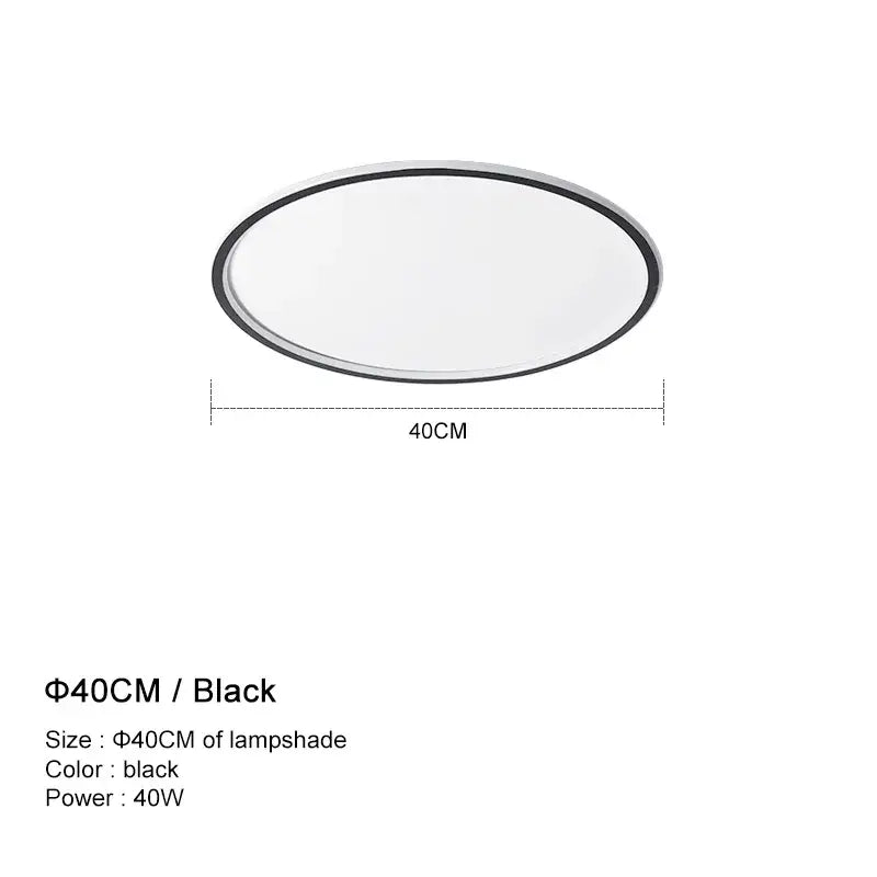 Modern white and black decorbites dimmable led ceiling light with black oval lampshade and 40cm diameter for living room decor