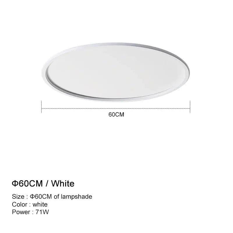 Modern white and black dimmable led ceiling light with sleek design 60cm diameter for living room decorbites dimmable led ceiling