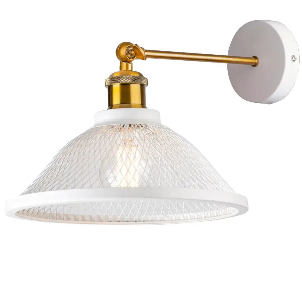 Modern white and brass iron net wall lamp with mesh sconce design for bedroom decorbites iron net wall lighting