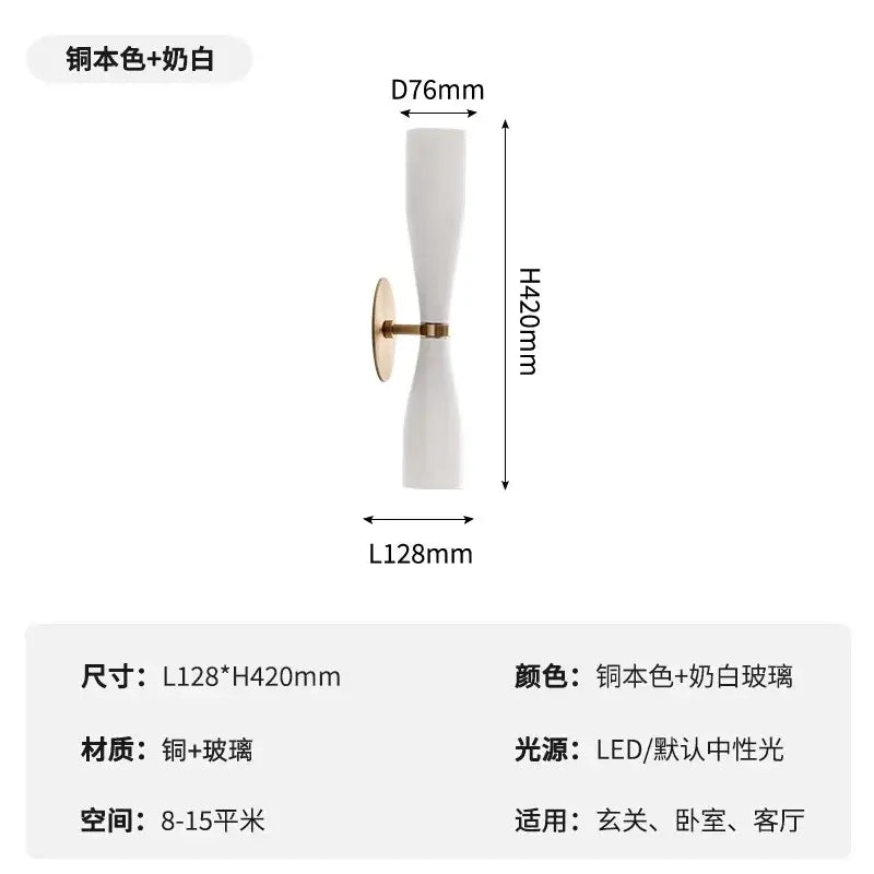 Modern white and copper wall lamp with frosted glass shade and copper metal base for bedroom decorbites etcetera copper wall use