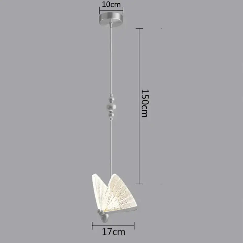 Modern white and gold butterfly pendant lights with silver metallic finish and lace detailing for bedroom decorbites decor
