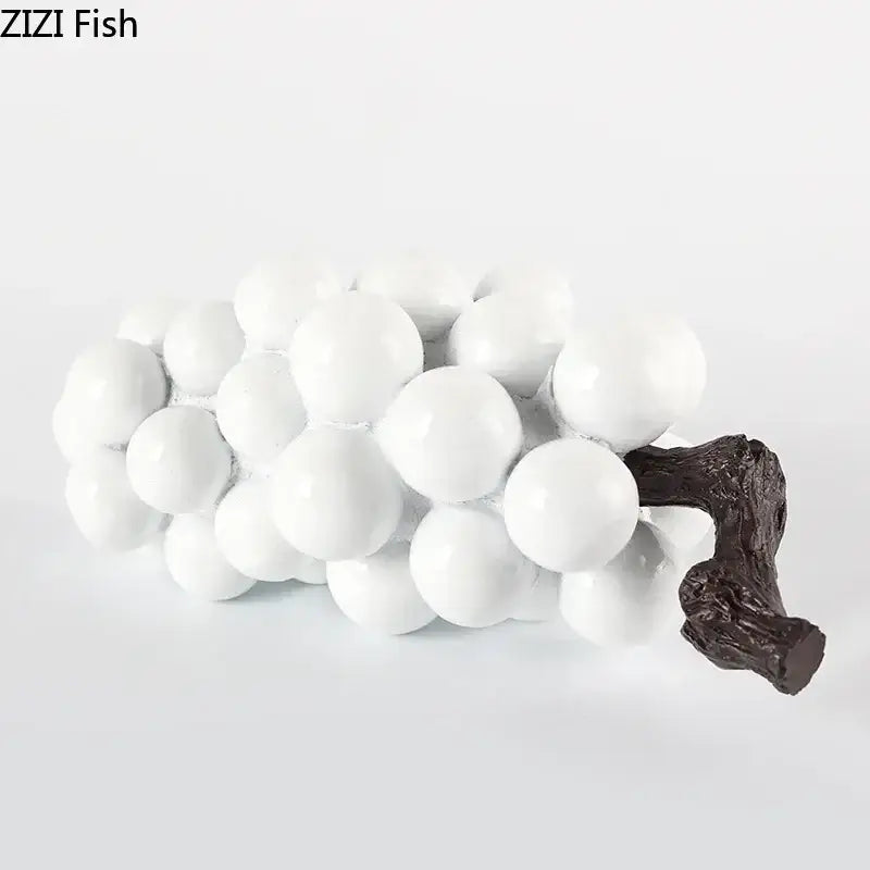 Modern white ceramic grape skewer desk ornament with dark brown textured stem perfect for dining room decorbites decor