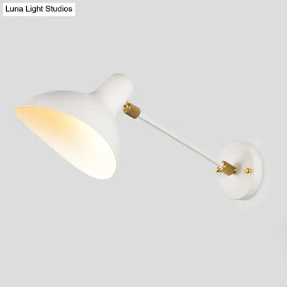 Modern white and gold wall mounted lamp with adjustable arm and brass accents for living room led lighting