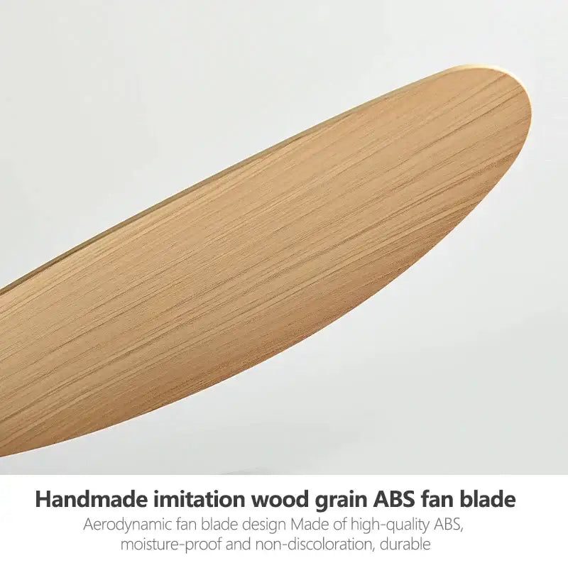 A sleek light brown fan blade with wood grain texture made of high-quality abs plastic for modern 56-inch ceiling fan