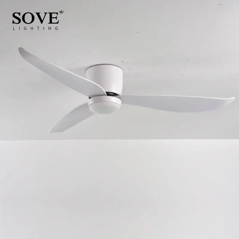 Modern white and wood led ceiling fan with sleek blades and integrated lighting remote control for bedroom decorbites led ceiling