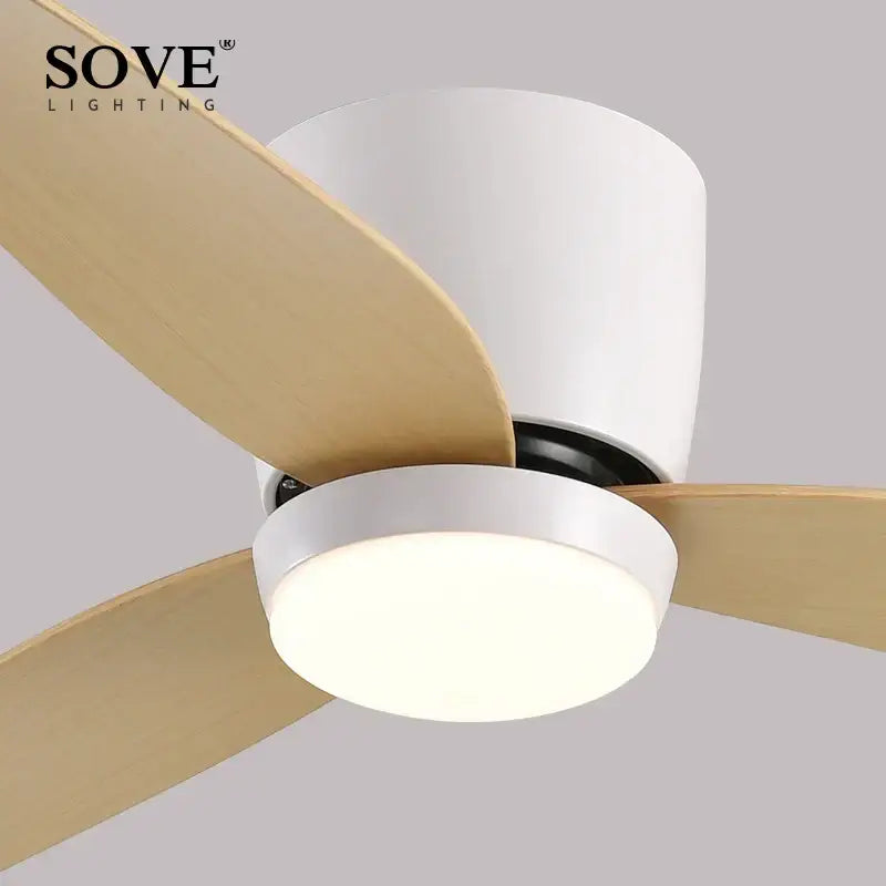 Modern white and wood led ceiling fan with remote control featuring natural wood blades for bedroom decorbites ceiling fan