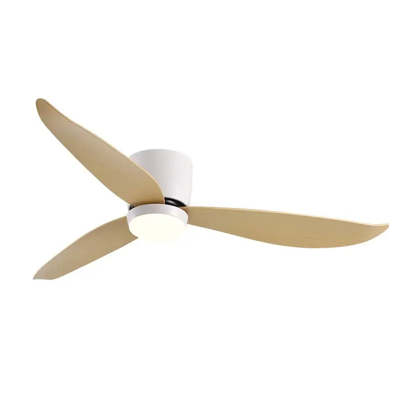 Modern white and wood led ceiling fan with three wooden blades and remote control for bedroom decorbites led ceiling use