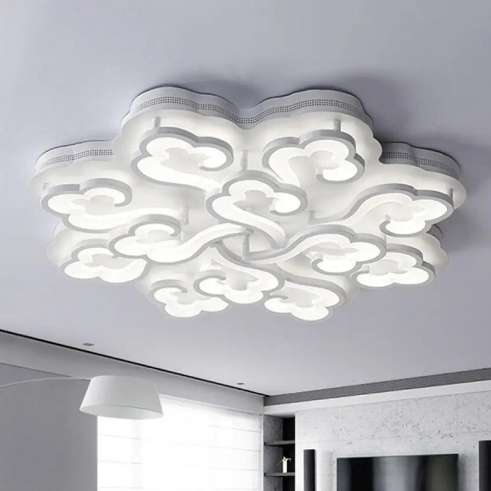 DecorBites™ DecorBites™ Modern White Auspicious Cloud LED Semi Flush Acrylic Ceiling Light for Living Room