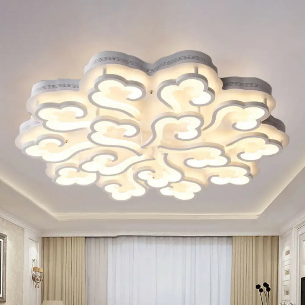 DecorBites™ DecorBites™ Modern White Auspicious Cloud LED Semi Flush Acrylic Ceiling Light for Living Room