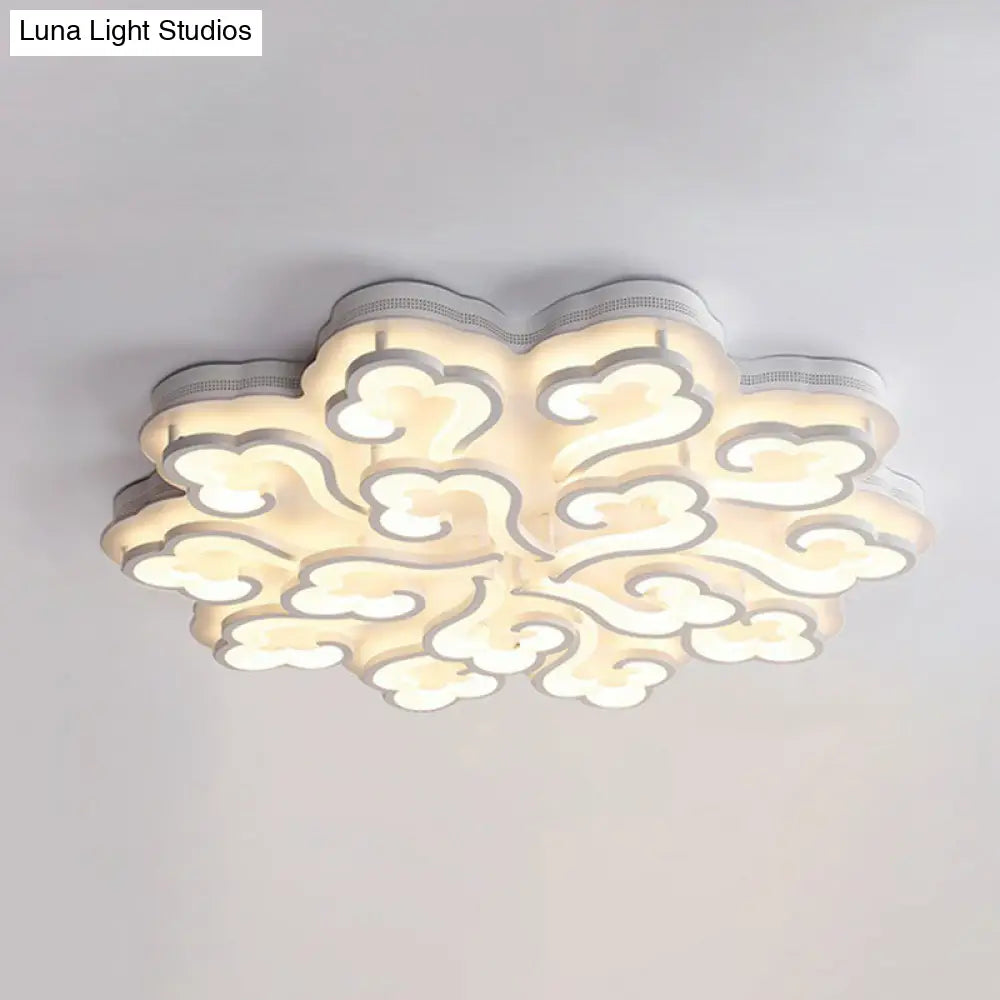 DecorBites™ DecorBites™ Modern White Auspicious Cloud LED Semi Flush Acrylic Ceiling Light for Living Room