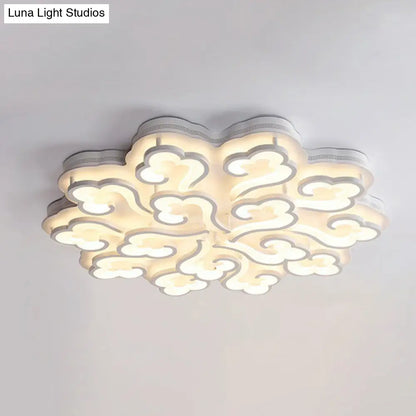 DecorBites™ DecorBites™ Modern White Auspicious Cloud LED Semi Flush Acrylic Ceiling Light for Living Room
