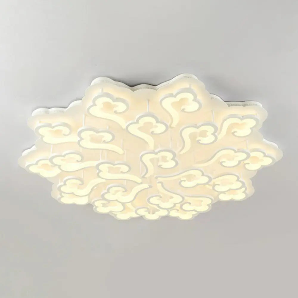 DecorBites™ DecorBites™ Modern White Auspicious Cloud LED Semi Flush Acrylic Ceiling Light for Living Room