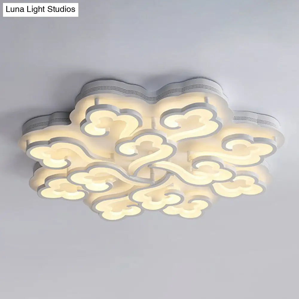 DecorBites™ DecorBites™ Modern White Auspicious Cloud LED Semi Flush Acrylic Ceiling Light for Living Room