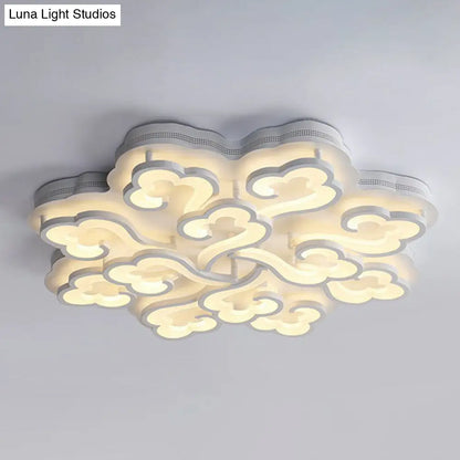 DecorBites™ DecorBites™ Modern White Auspicious Cloud LED Semi Flush Acrylic Ceiling Light for Living Room