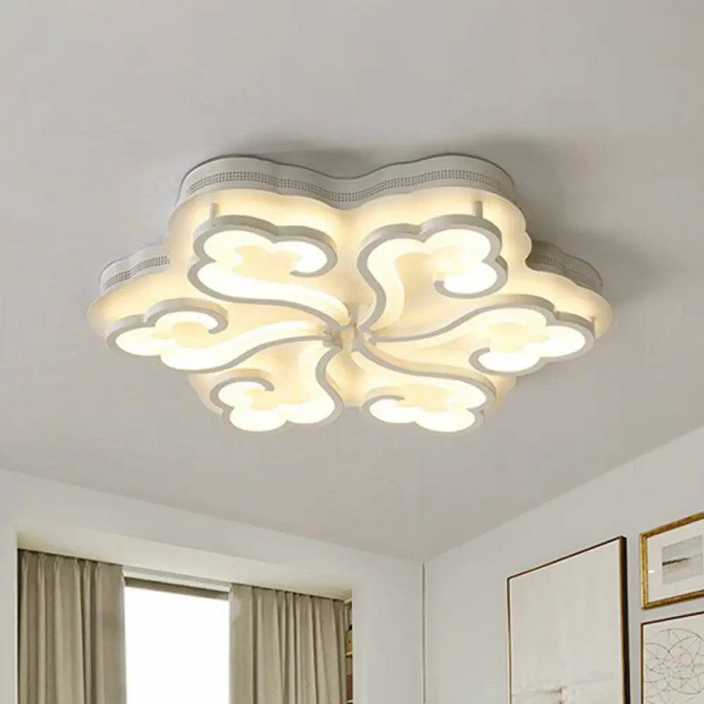 DecorBites™ DecorBites™ Modern White Auspicious Cloud LED Semi Flush Acrylic Ceiling Light for Living Room