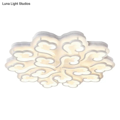 DecorBites™ DecorBites™ Modern White Auspicious Cloud LED Semi Flush Acrylic Ceiling Light for Living Room