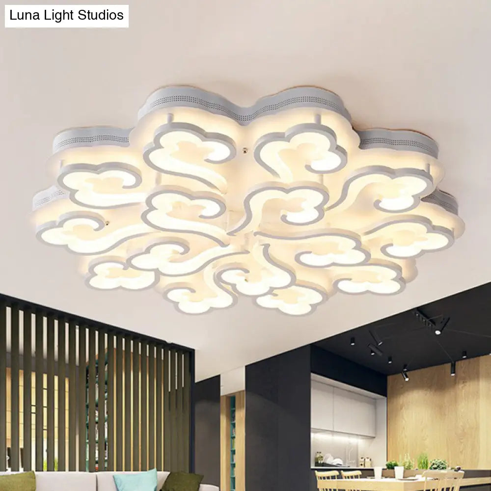 DecorBites™ DecorBites™ Modern White Auspicious Cloud LED Semi Flush Acrylic Ceiling Light for Living Room
