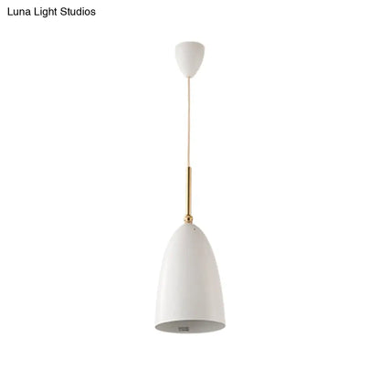 Modern White Bedroom Pendant Light with Iron Shade