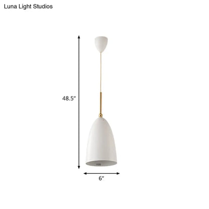 Modern White Bedroom Pendant Light with Iron Shade