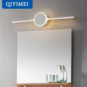 Modern white and black circular led wall lamps bathroom mirror light with sleek design and integrated illumination