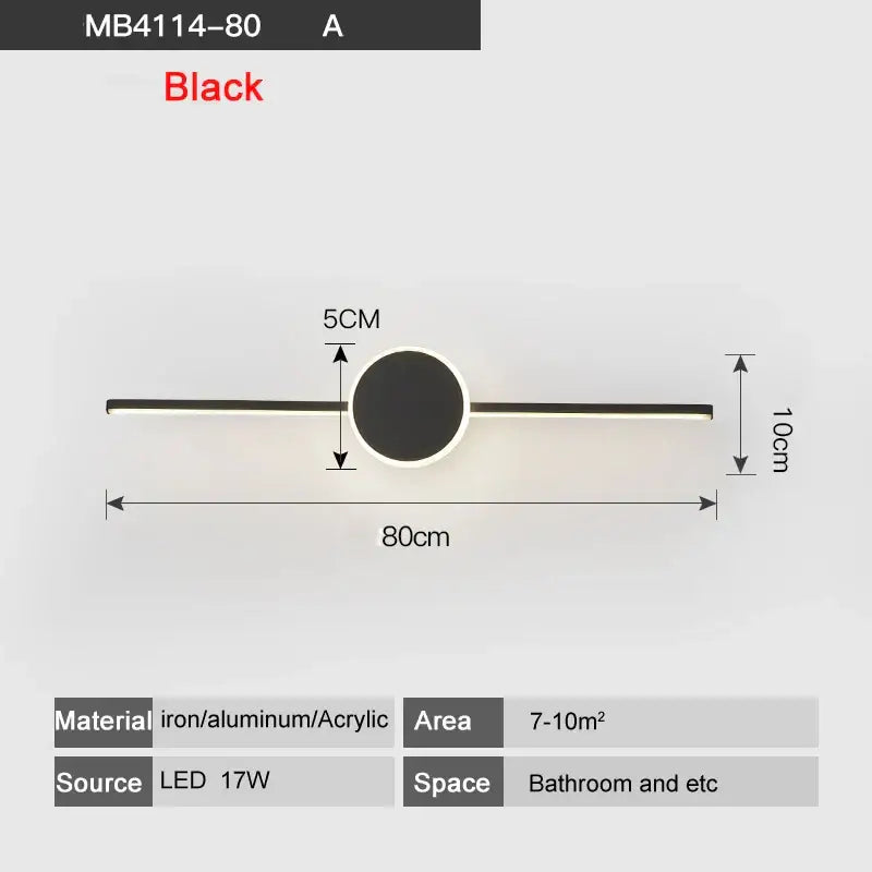 Modern white and black circular led wall lamps featuring a black iron aluminum acrylic led wall sconce for bathroom mirror lighting