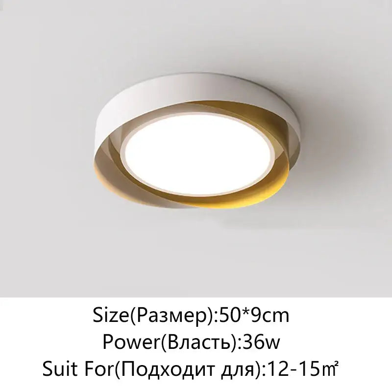 Modern white and gold decorbites dimmable led chandelier with circular design emitting bright illumination for living room decor