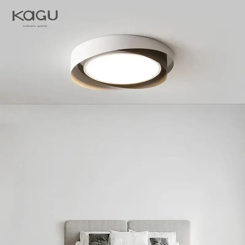 Modern white and bronze circular decorbites dimmable led chandelier with sleek layered design for living room lighting