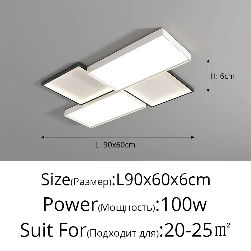 Modern white rectangular led ceiling light fixture with sleek minimalist design perfect for decorbites elegant chandelier lights