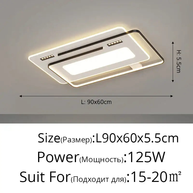 Modern white and black grille led chandeliers with sleek rectangular frame emitting warm ambient glow for living room decorbites grille led