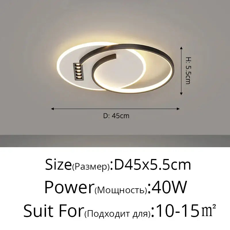 Modern white and black grille led chandeliers with interlocking rings for contemporary living room decorbites grille led design