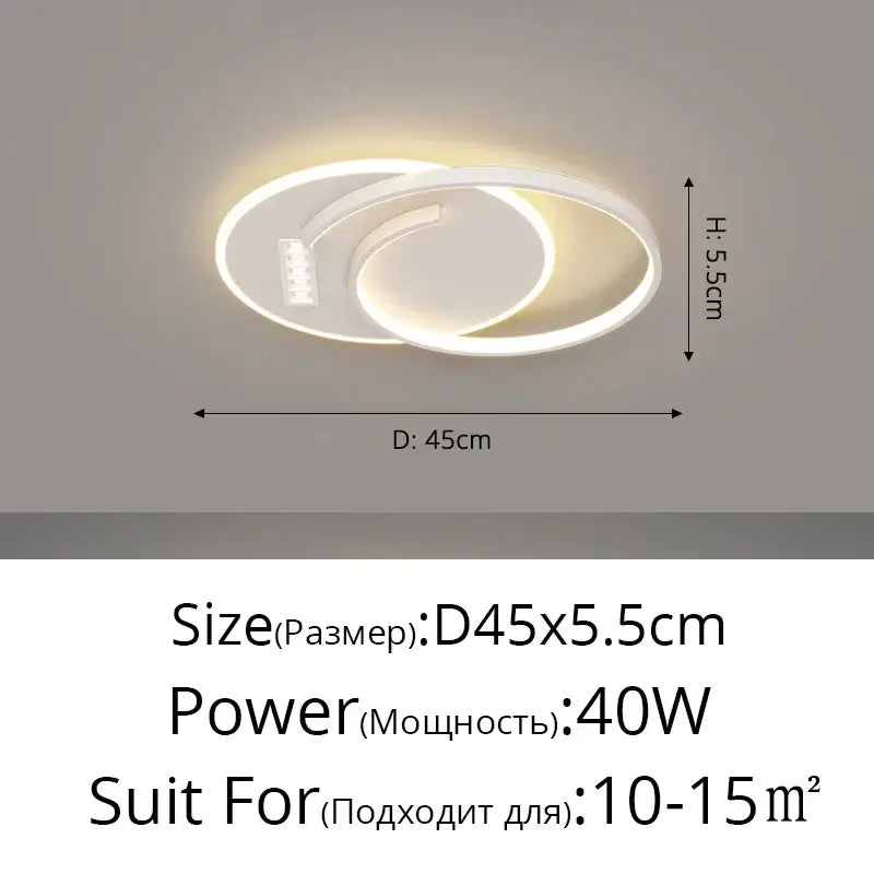 Modern white led chandeliers with sleek intertwined circular design for living room decorbites grille led chandelier