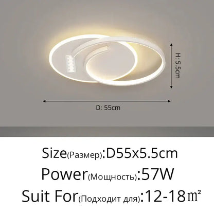 Modern white and black grille led chandelier with sleek intertwined circular design for living room decorbites grille led