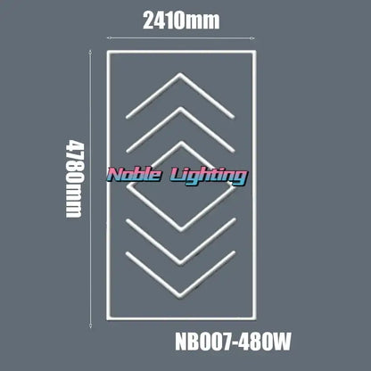 Modern white geometric led ceiling light nb007-480w by noble lighting with five concentric arrows decorbites hexagon led design