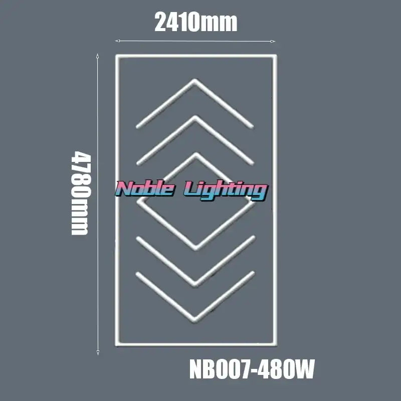 Modern white geometric led ceiling light nb007-480w by noble lighting with five concentric arrows decorbites hexagon led design