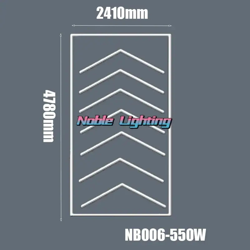Modern white rectangular led light panel nb006-550w with five chevron patterns for decorbites hexagon led ceiling use