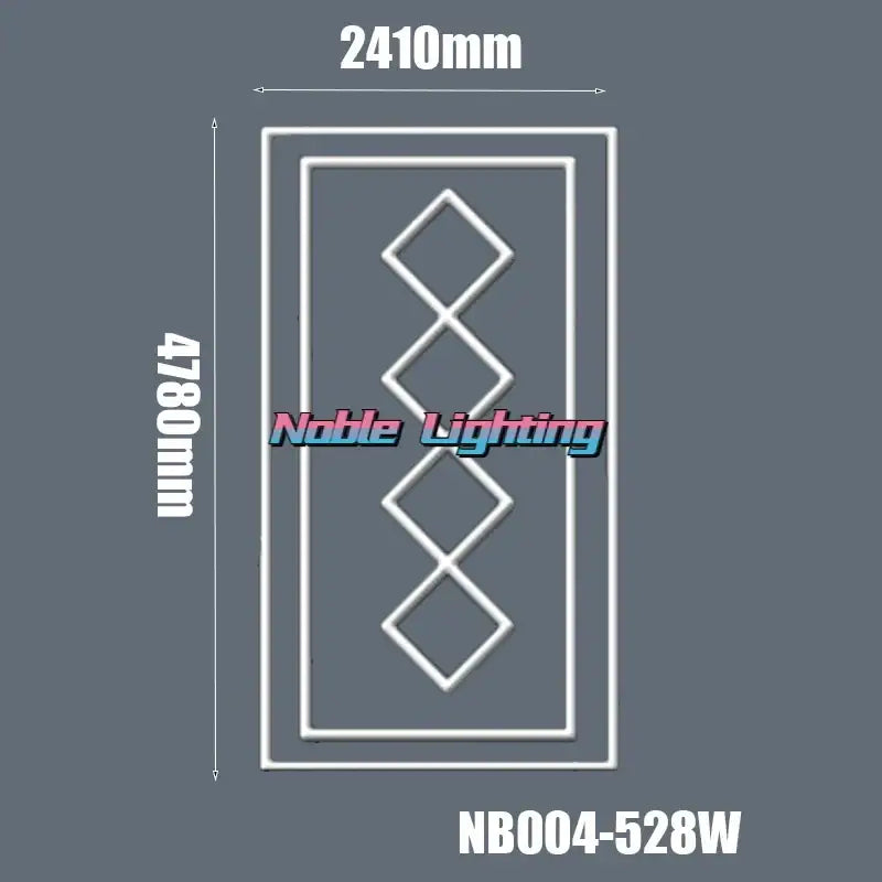 Modern white neon led ceiling light with geometric diamond pattern for decorbites hexagon led garage system