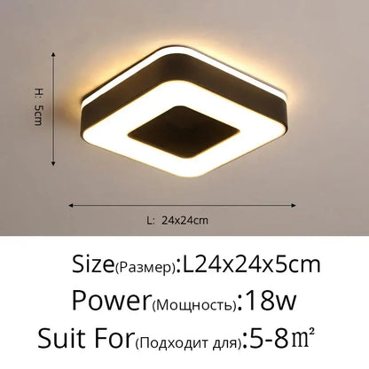 Modern white and black decorbites led ceiling light with sleek square design emitting warm ambient glow for corridor decor
