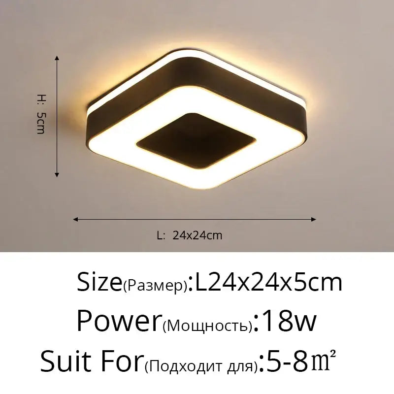 Modern white and black decorbites led ceiling light with sleek square design emitting warm ambient glow for corridor decor