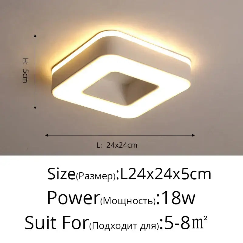 Modern white and black led ceiling light with glowing frame and central cutout for minimalist corridor decorbites ceiling light