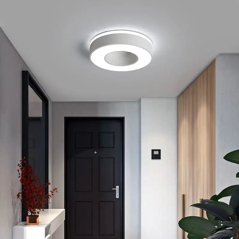 Modern white led ceiling light with sleek circular ring design for minimalist corridor decorbites led ceiling lighting