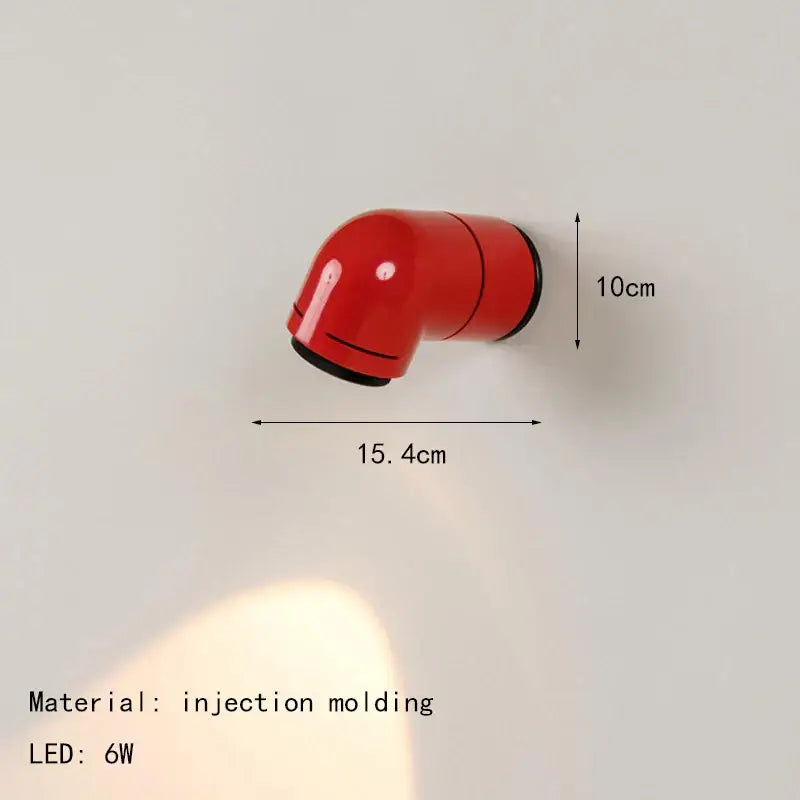Vibrant red 10cm tall decorbites led wall light with sleek injection-molded design for modern bedroom sconce decor