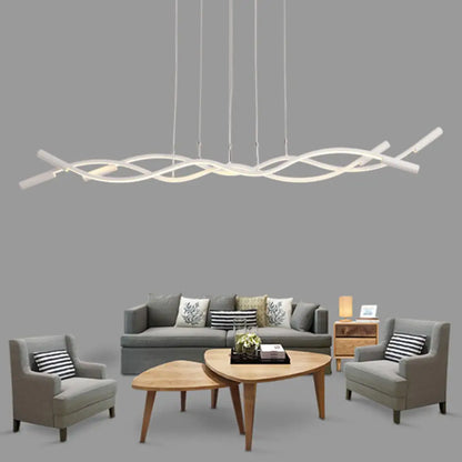 Lámpara de techo lineal moderna blanca y negra con 3 luces, lámpara de techo LED acrílica en luz blanca cálida