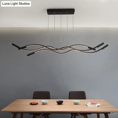 Lámpara de techo lineal moderna blanca y negra con 3 luces, lámpara de techo LED acrílica en luz blanca cálida