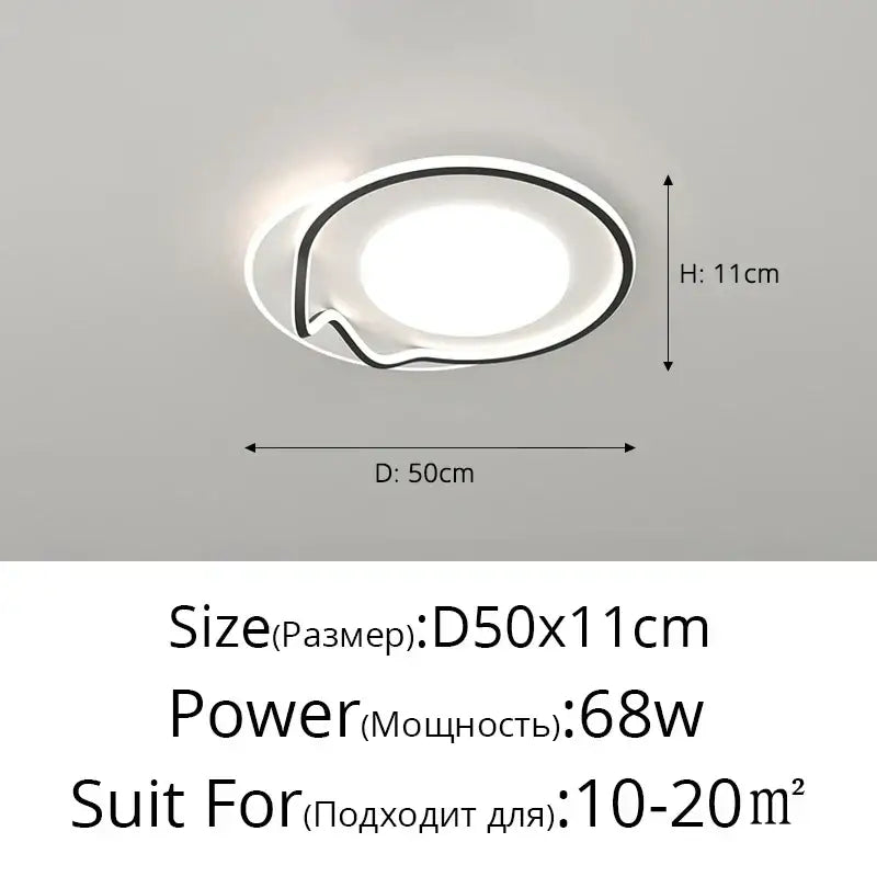 Modern white and black living chandelier lights with minimalist circular design and integrated led bulb for dining rooms