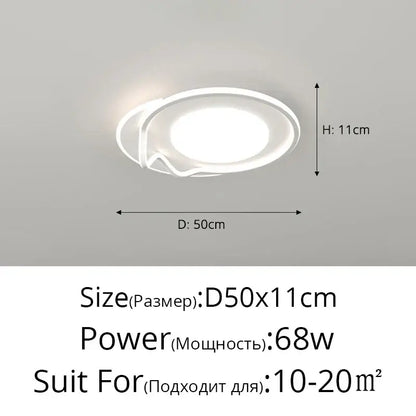 White circular recessed ceiling light with frosted glass cover for modern living chandelier lights in dining room