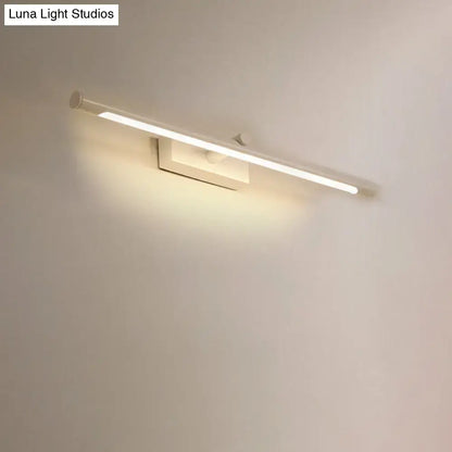 Modern white and black tube vanity lighting wall sconce with a sleek minimalist design for bathroom vanity lighting