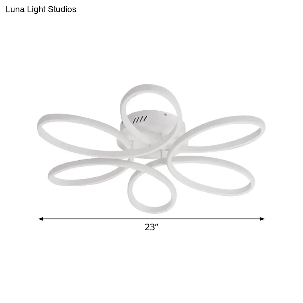 DecorBites™ DecorBites™ Modern White Blossom Flush-Mount LED Ceiling Lamp (23/29 Inches) for Living Room