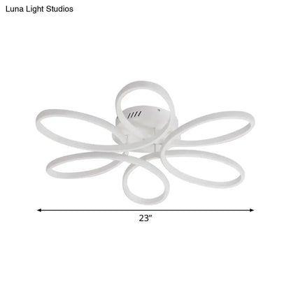 DecorBites™ DecorBites™ Modern White Blossom Flush-Mount LED Ceiling Lamp (23/29 Inches) for Living Room